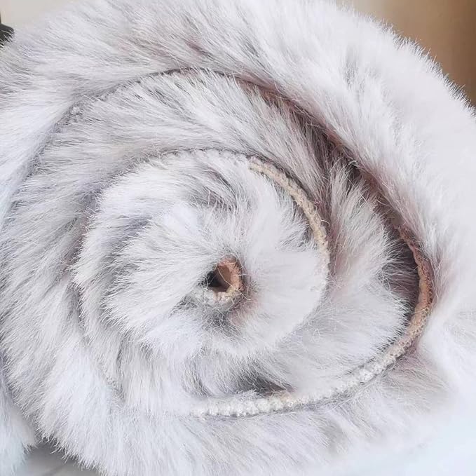 Ghouse Soft Faux Sheepskin Fur Rug 4x6 Grey Fluffy Bedside Rugs Plush Rug Shag - Image 4