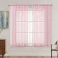 OVZME Blush Pink Sheer Curtains 63 Inches Long 2 Panels Set, Light Filtering by OVZME