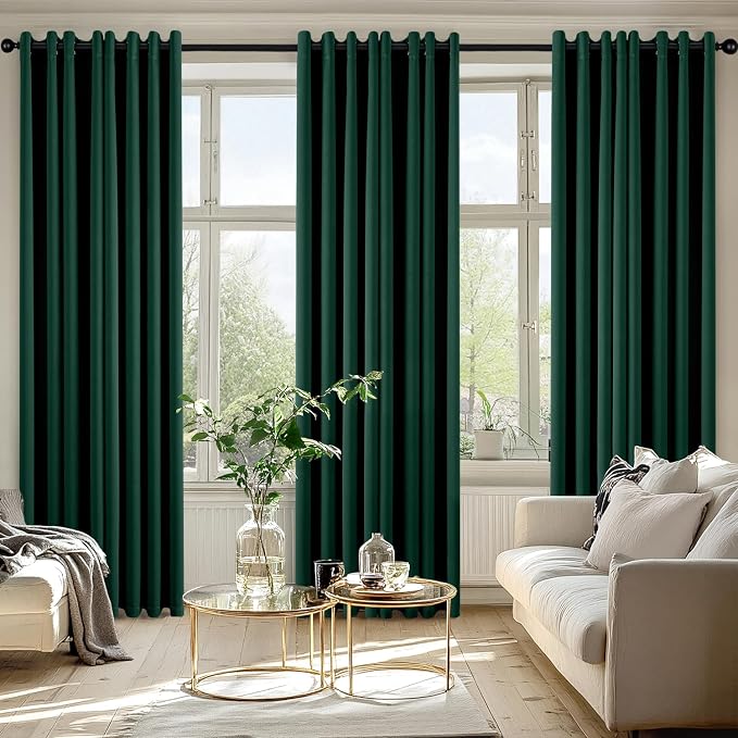 MIULEE Hunter Green Blackout Curtains - Image 6
