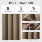 Joydeco Khaki Custom Solid Single Blackout Curtain - Image 4