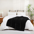 Black Fleece Throw Blanket 90”×90” by linecooo