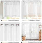 jinchan Linen Valance for Farmhouse Living Room Windows 16 Inch Slubbed Crossed - Image 7