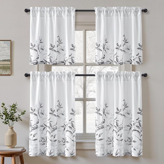 HOMEIDEAS Kitchen Curtains, Short Non-See-Through Privacy 30X36 Inch Length - Image 2