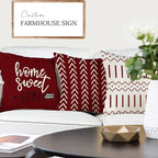 YCOLL Christmas Pillow Covers 18x18 Set of 4, Modern Sofa Throw Pillow Cover - Image 4