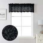 Lecloud Leia Sheer Black Curtains Window Valances by Lecloud