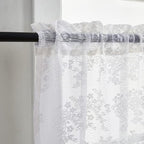 YJ YANJUN Vintage Lace Curtains 36 inch Length Country White Cafe Kitchen Sheer - Image 2
