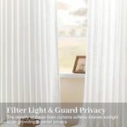 IVAPUPU Snow White Pinch Pleated Curtains 108 Inch Long - Image 2