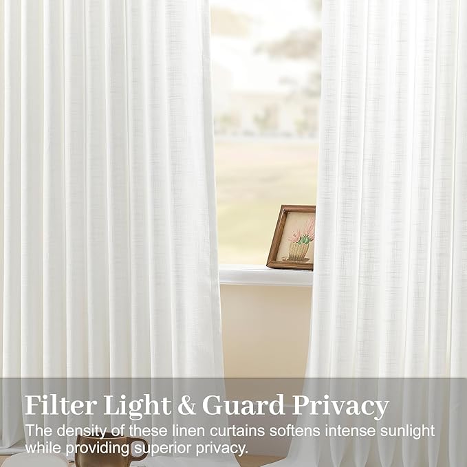 IVAPUPU Snow White Pinch Pleated Curtains 108 Inch Long - Image 2