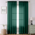 Lecloud Hunter Green Sheer Curtains 90 Inches Long 2 Panels, Airy Voile Solid by Lecloud