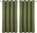 LEMOMO Olive Green Blackout Curtains 66 x 63 Inch Length/Set of 2 Curtain - Image 2