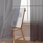 Simplebrand Grey Sheer Curtains 84 Inches Long, Light Filtering Rod Pocket - Image 2