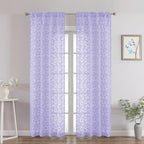 Chyhomenyc Light Purple Sheer Curtains 84 Inch Length 2 Panels Set, Light by Chyhomenyc