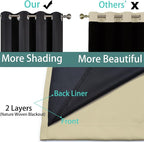 Yakamok 100% Blackout Curtains 96 Inches Long, 2 Thick Layers Heat and Full - Image 5