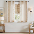 jinchan Evelyn Embroidered Linen Curtains 63 inch Floral Curtains - Image 2
