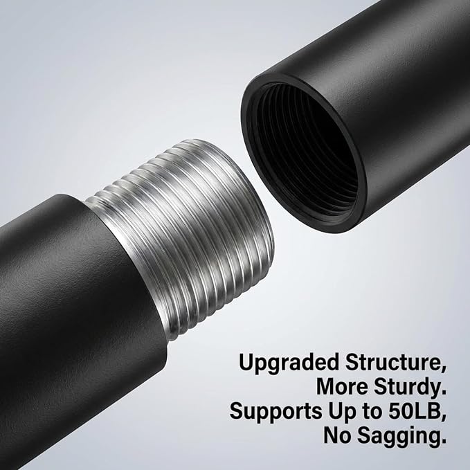 IFELS Heavy Duty Curtain Rods for Windows 28 to 48 Inch, 1 Inch Adjustable - Image 2