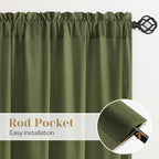 HOMEIDEAS Non-See-Through Olive Green Privacy Sheer Curtains, 52 X 72 Inches - Image 5