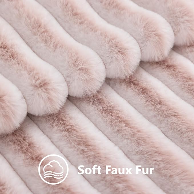 decorUhome Summer Cozy Faux Fur Throw Pillow Covers 12x20 Set of 2 Decorative - Image 3