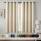 MIULEE Cream Beige Blackout Curtains by MIULEE