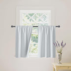 RYB HOME White 100% Blackout Curtains, Short Thermal Insulated Heat & UV by RYBHOME