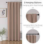 CUCRAF Khaki Blackout Curtains 63 inch Length 2 Panels Set, Rod Pocket Room - Image 3