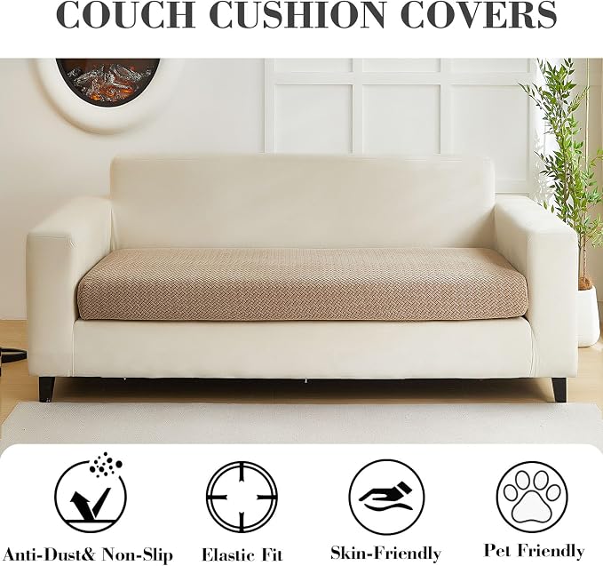 Couch Covers for 2 Cushion Sofa Pet Friendly Couch Cushion Covers Universal - Image 3