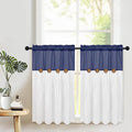 FRAMICS Boho Kitchen Curtains, 36 Inch Length, Farmhouse Cotton Linen Tier by FRAMICS