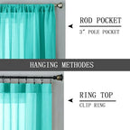 Tollpiz Short Sheer Curtain Linen Textured Bedroom Curtains Sheer Light - Image 5