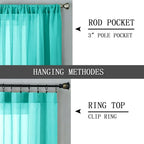Tollpiz Short Sheer Tier Curtains Linen Textured Half Kitchen Curtain Sheers - Image 5