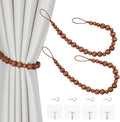 OCIOLI 2 Pieces Curtain Tieback Wood Bead Curtain Tiebacks Curtain Holdbacks by OCIOLI