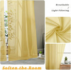 Gwine Short Kitchen Sheer Curtains 36 Inch Length - Image 5