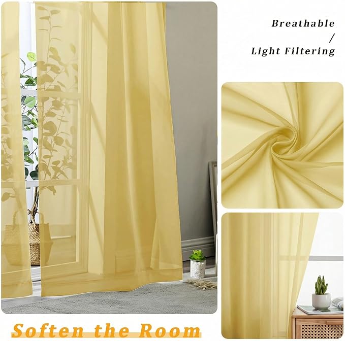 Gwine Sheer Curtains 63 Inch Length - Image 5