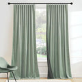 RYB HOME Auqa Velvet Curtains 84 inches Long, Room Darkening, Floor-Length by RYBHOME