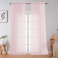 Blush Sheer Curtains for Bedroom Living Room 96 Inches Long 2 Panels, Modern by WelvetBLK