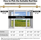 YaFex Heavy Duty Curtain Rods 32-120 Inch, 1 Inch Adjustable Gold Curtain Rod - Image 6