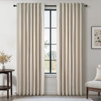 Topfinel Linen Blackout Curtains 86 Inches Long by Topfinel
