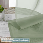 Sage Green Sheer Curtains for Windows 108 inches Long 2 Panels Set, Soft - Image 2