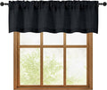 OWENIE Black Valances for Windows 1 Pcs, Light Filtering Textured Farmhouse by OWENIE