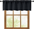 OWENIE Black Valances for Windows 1 Pcs, Light Filtering Textured Farmhouse by OWENIE