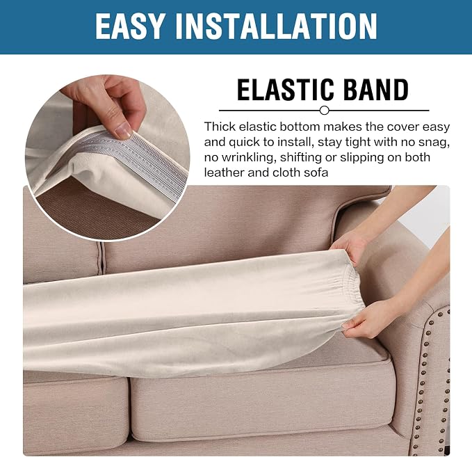 H.VERSAILTEX Velvet Stretch Individual Couch Cushion Cover Plush Cushion - Image 4