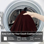 Leather Look Couch Cushion Covers Sofa Seat Slipcovers Sets Couches Furniture - Image 9