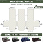 TAOCOCO 100% Waterproof Recliner Sofa Cover, Non Slip Split Couch Covers - Image 2