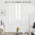 Deconovo White Curtains 63 Inches Long, Room Darkening Curtain, Thermal - Image 2