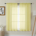 Gwine Light Yellow Sheer Curtains 63 Inch Length by Gwine