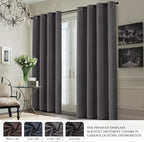 Yakamok 100% Blackout Curtain Panels 84 inches Cold and Light Blocking Drapes - Image 7