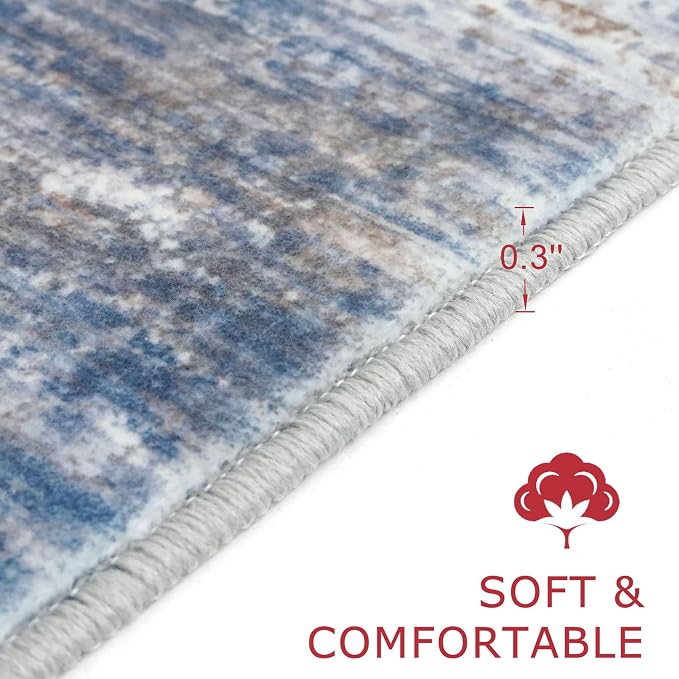 KOZYFLY Modern Abstract Hallway Runner Rug, 2x8 Kitchen Rugs Non-Slip Washable - Image 2