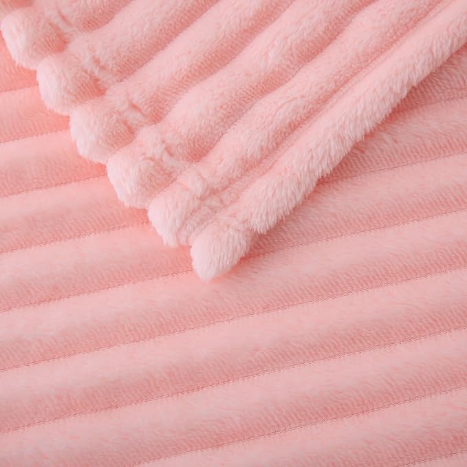Valentines Day Decorations Light Pink Fleece Throw Blanket 50”×60” - Image 7