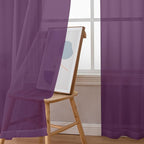 OWENIE Plum Sheer Curtains, Sheer Curtains 84 Inches Long 2 Panels Set - Image 3
