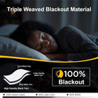 NICETOWN Bedroom 100% Blackout Curtains, 2 Panels, 34 by 36, Snow White - Image 2