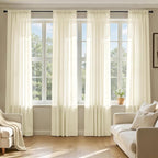MIULEE Light Cream Sheer Curtains 72 Inches Long, 4 Panels Set, Light Filtering by MIULEE