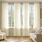 MIULEE Light Cream Sheer Curtains 102 Inches Long, 4 Panels Set, Light by MIULEE